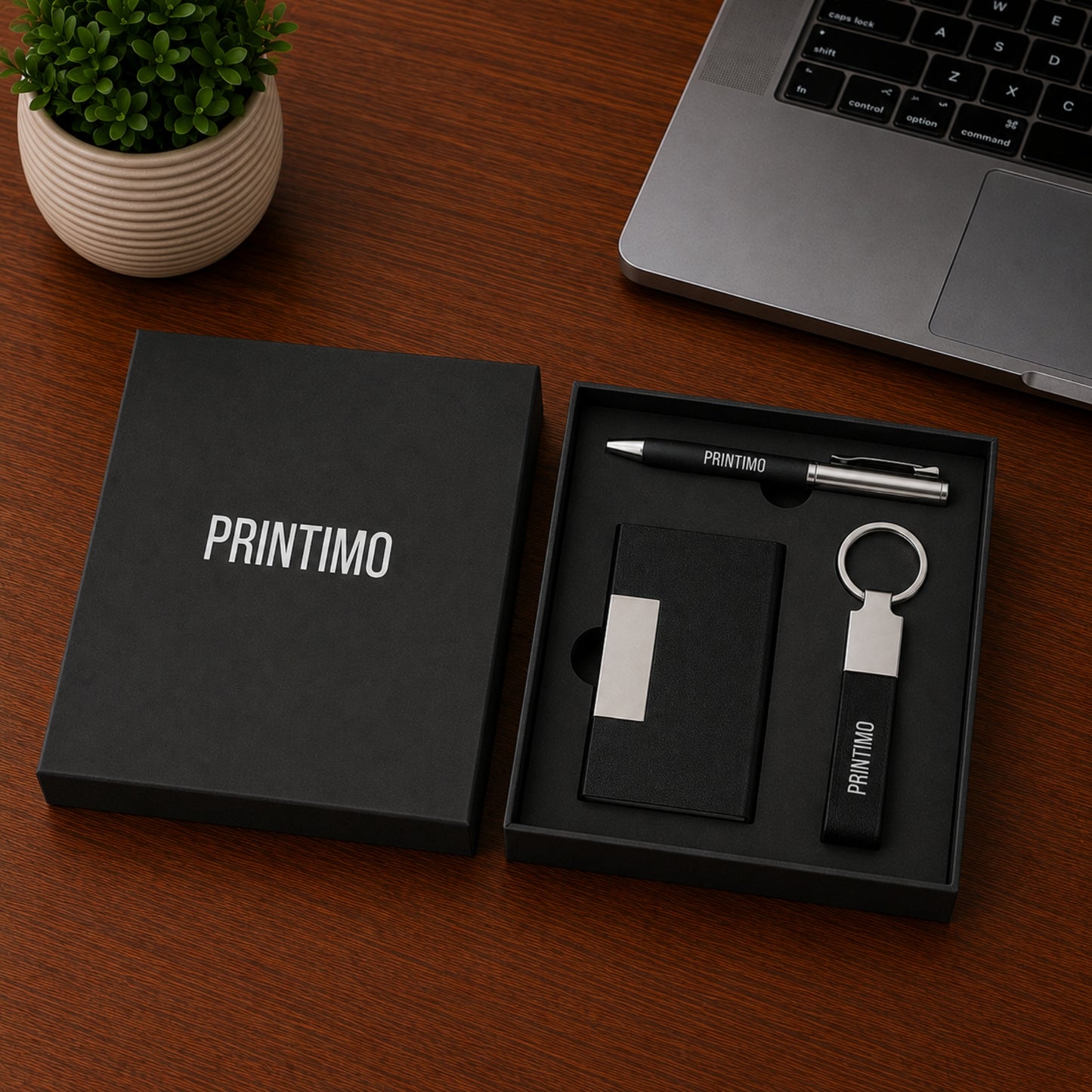 Premium Gift Set Στυλό, Μπρελόκ & Θήκη Κάρτας με Εκτύπωση Λογοτύπου