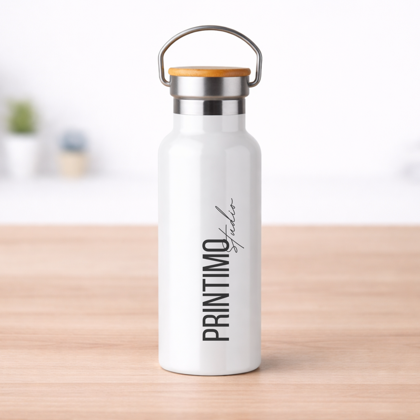 Θερμός 500ml με Bamboo Καπάκι